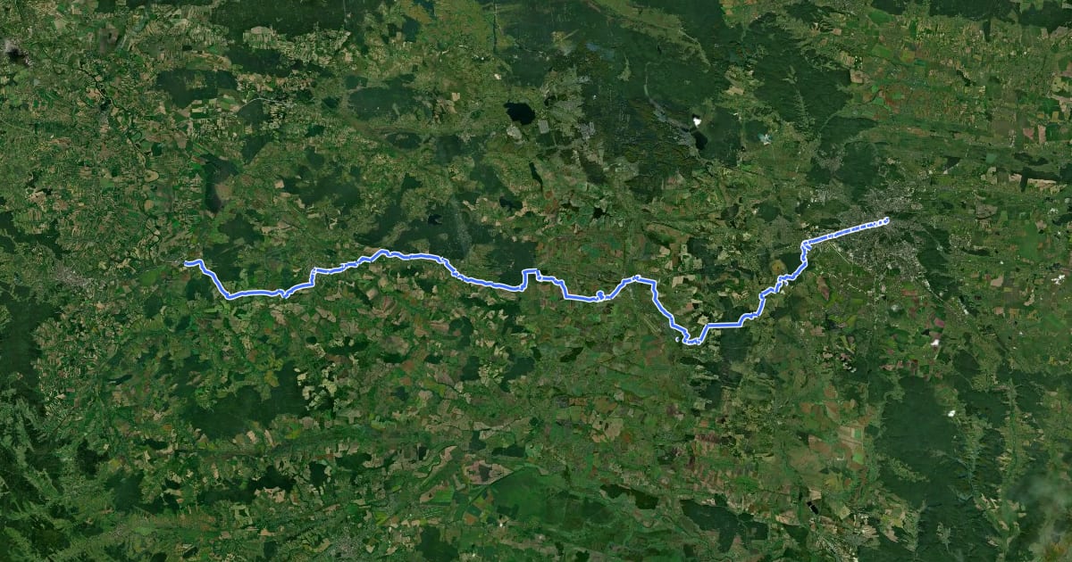 Маршрут Camino Ukraine на спутниковом снимке