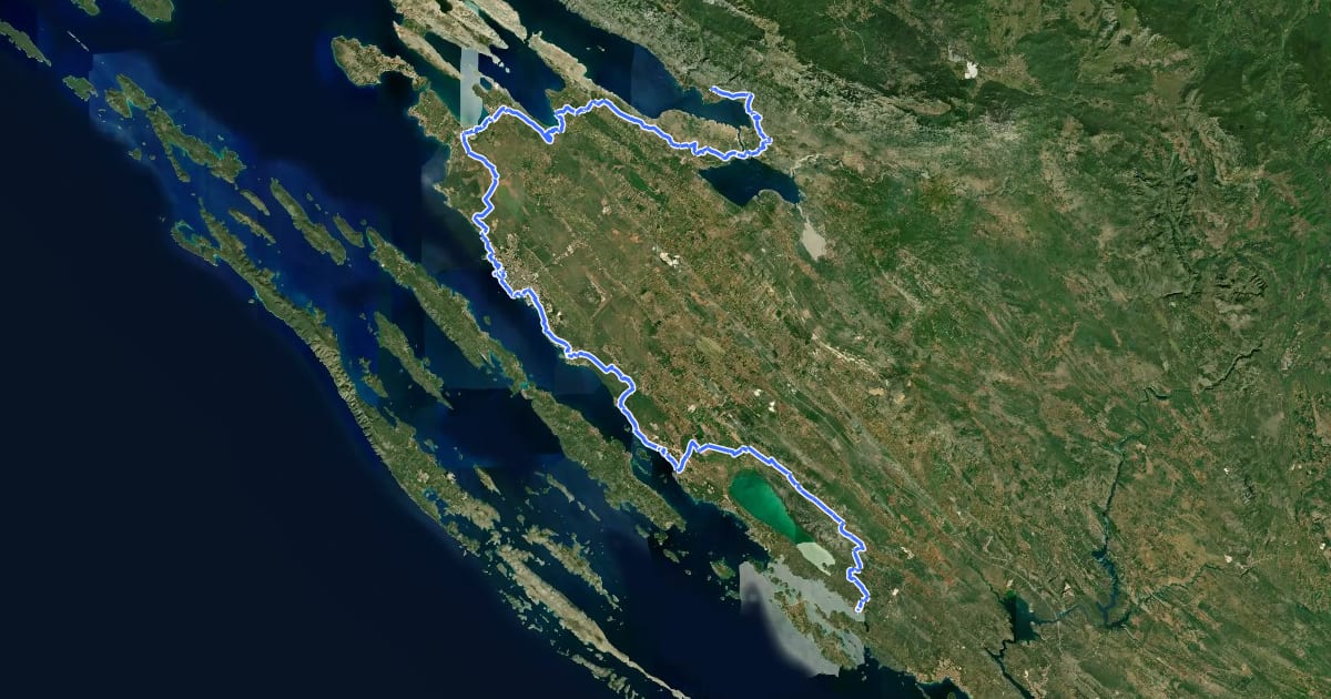 Маршрут Camino Zadar на спутниковом снимке