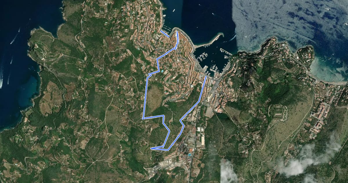 Маршрут Camminata dei Rioni на спутниковом снимке