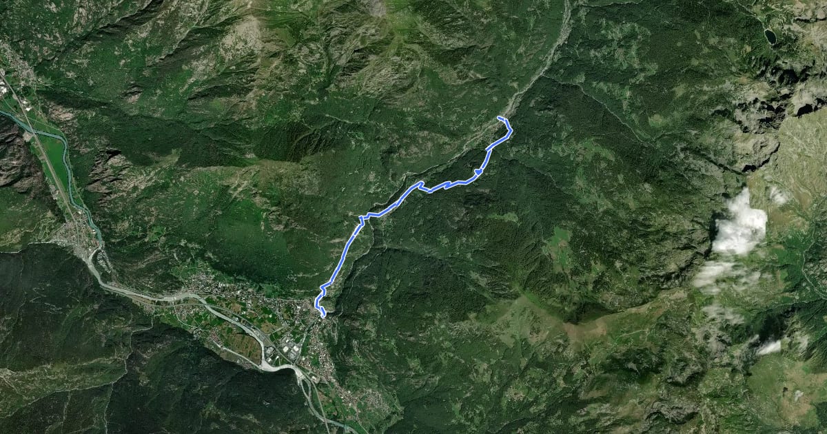 Маршрут Cammino Balteo (Bassa Via della Valle d'Aosta), Tappa 1 на спутниковом снимке