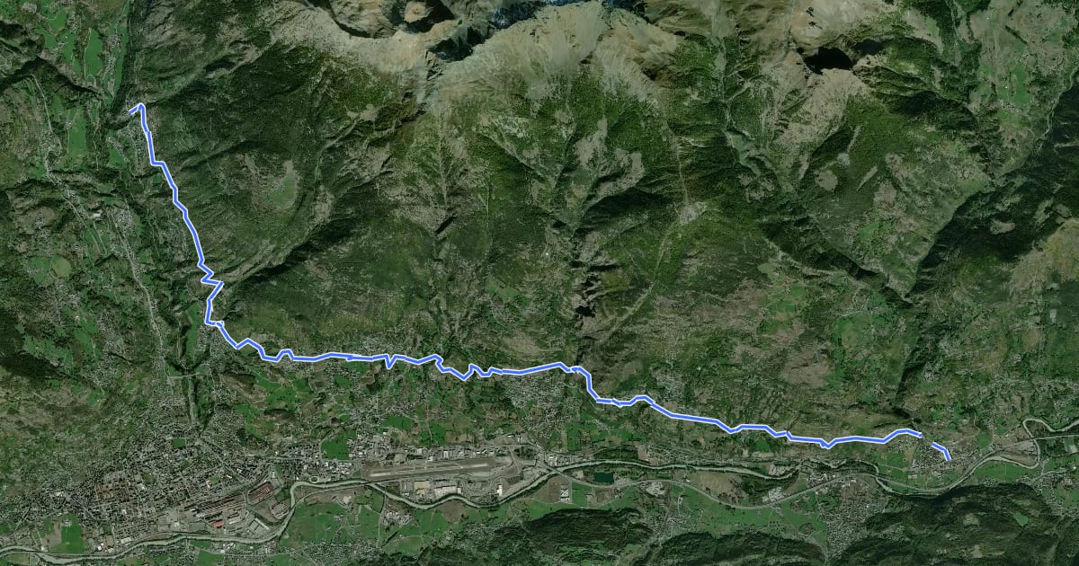 Маршрут Cammino Balteo (Bassa Via della Valle d'Aosta), Tappa 10 на спутниковом снимке