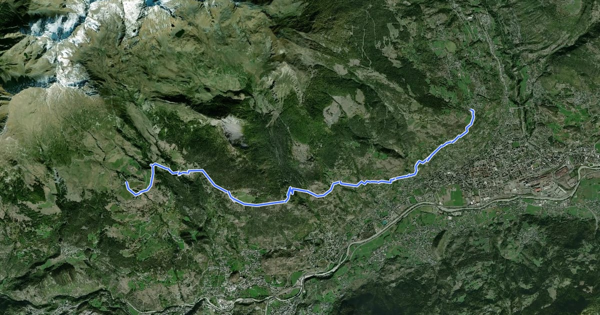 Маршрут Cammino Balteo (Bassa Via della Valle d'Aosta), Tappa 12 на спутниковом снимке
