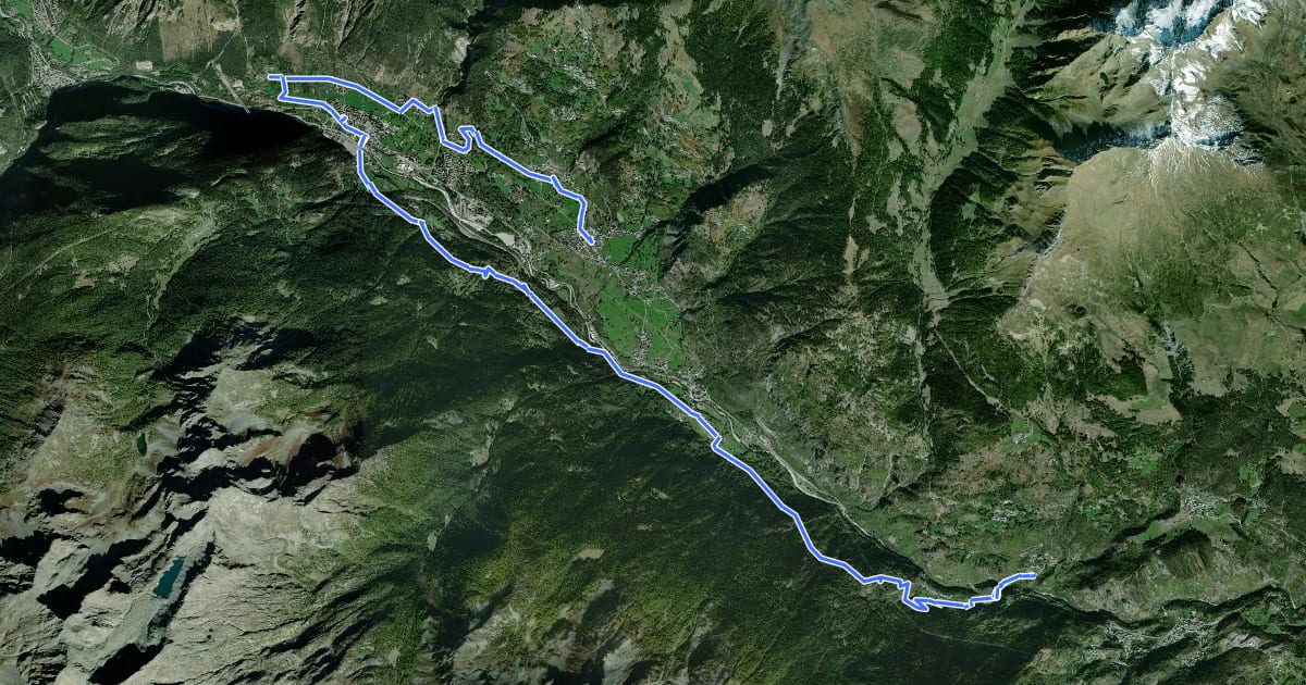 Маршрут Cammino Balteo (Bassa Via della Valle d'Aosta), Tappa 14 на спутниковом снимке