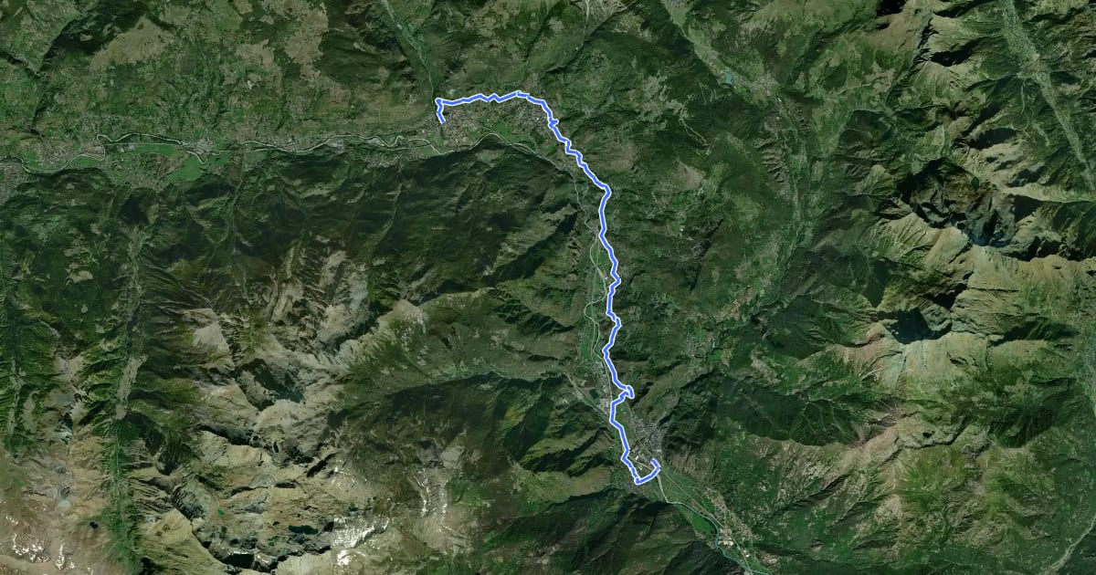 Маршрут Cammino Balteo (Bassa Via della Valle d'Aosta), Tappa 21 на спутниковом снимке