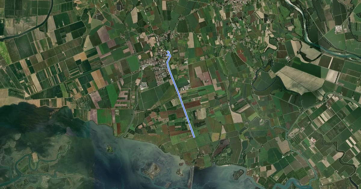 Маршрут Cammino Celeste Italia - 0 Prologo bis: isola di Barbana - Aquileia на спутниковом снимке