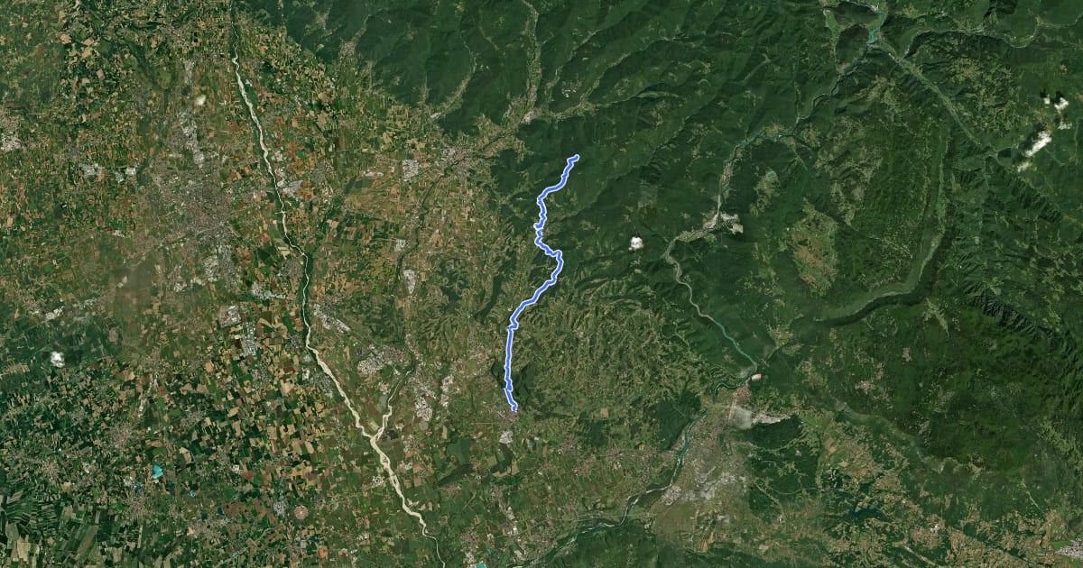 Маршрут Cammino Celeste Italia - 3 Cormons - Castelmonte на спутниковом снимке