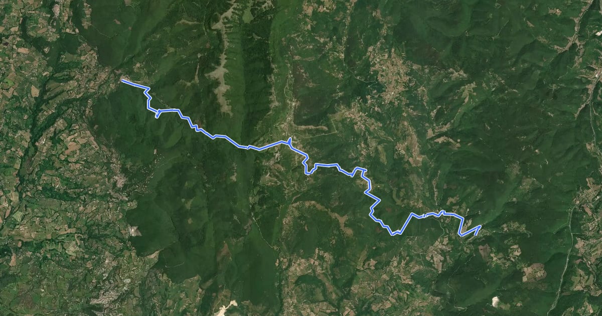 Маршрут Cammino dei Borghi Sabini - tappa 3 на спутниковом снимке