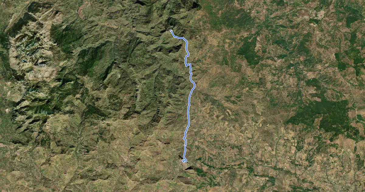 Маршрут Cammino dei Briganti in Sicilia. Tappa 1 San Mauro Castelverde-Gangi на спутниковом снимке