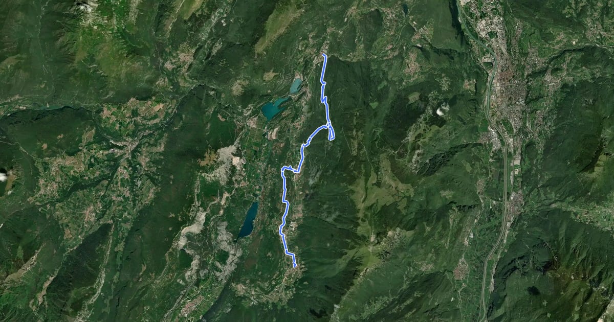 Маршрут Cammino dei Sette Laghi - tappa 3 на спутниковом снимке
