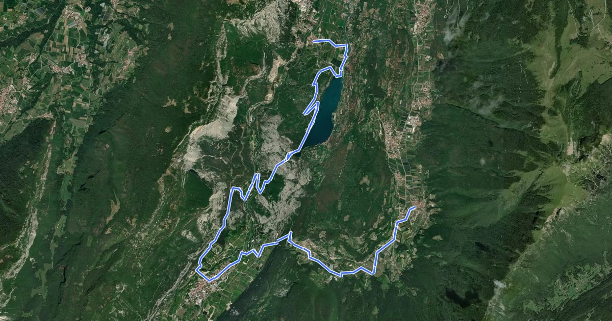 Маршрут Cammino dei Sette Laghi - tappa 4 на спутниковом снимке