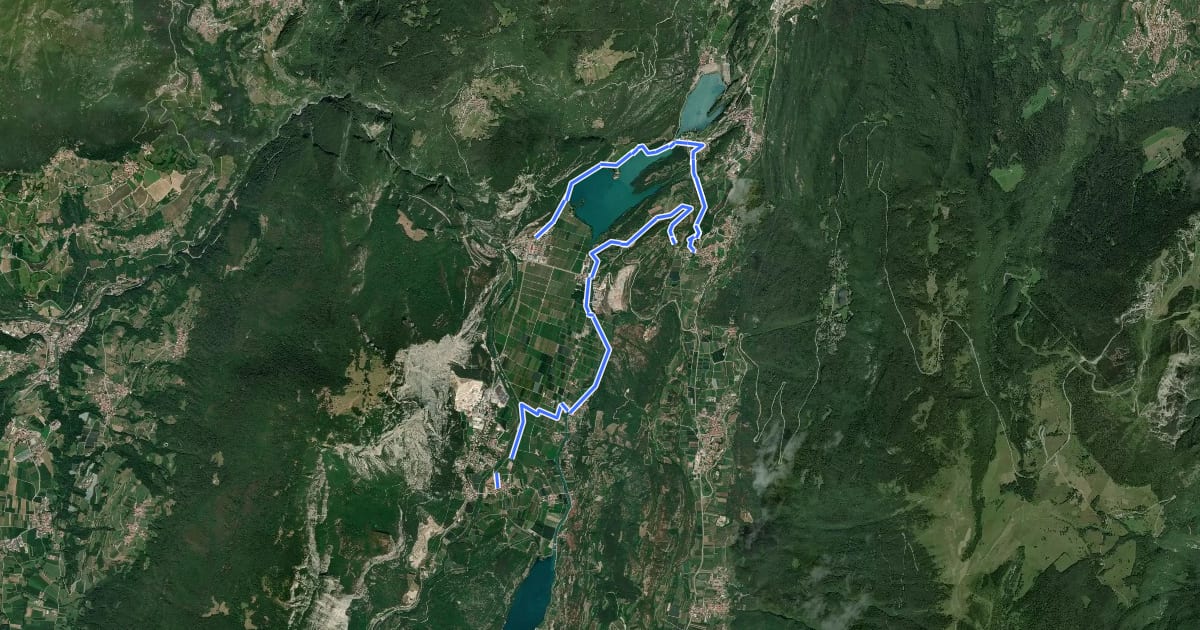 Маршрут Cammino dei Sette Laghi - tappa 5 на спутниковом снимке