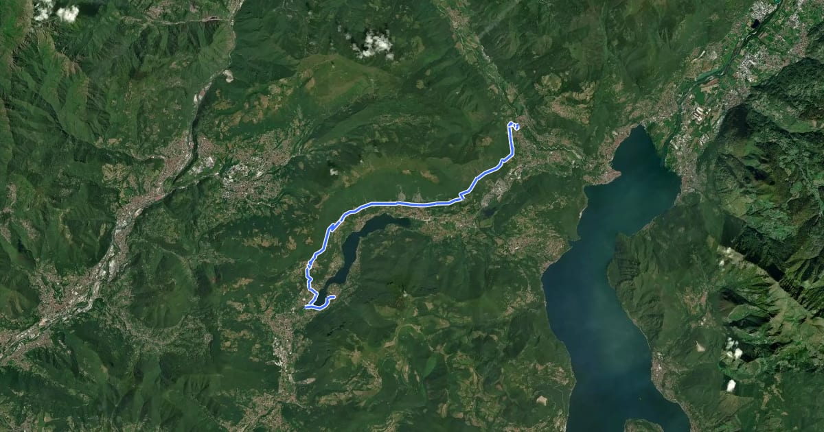 Маршрут Cammino dei tre laghi - Tappa 1 на спутниковом снимке
