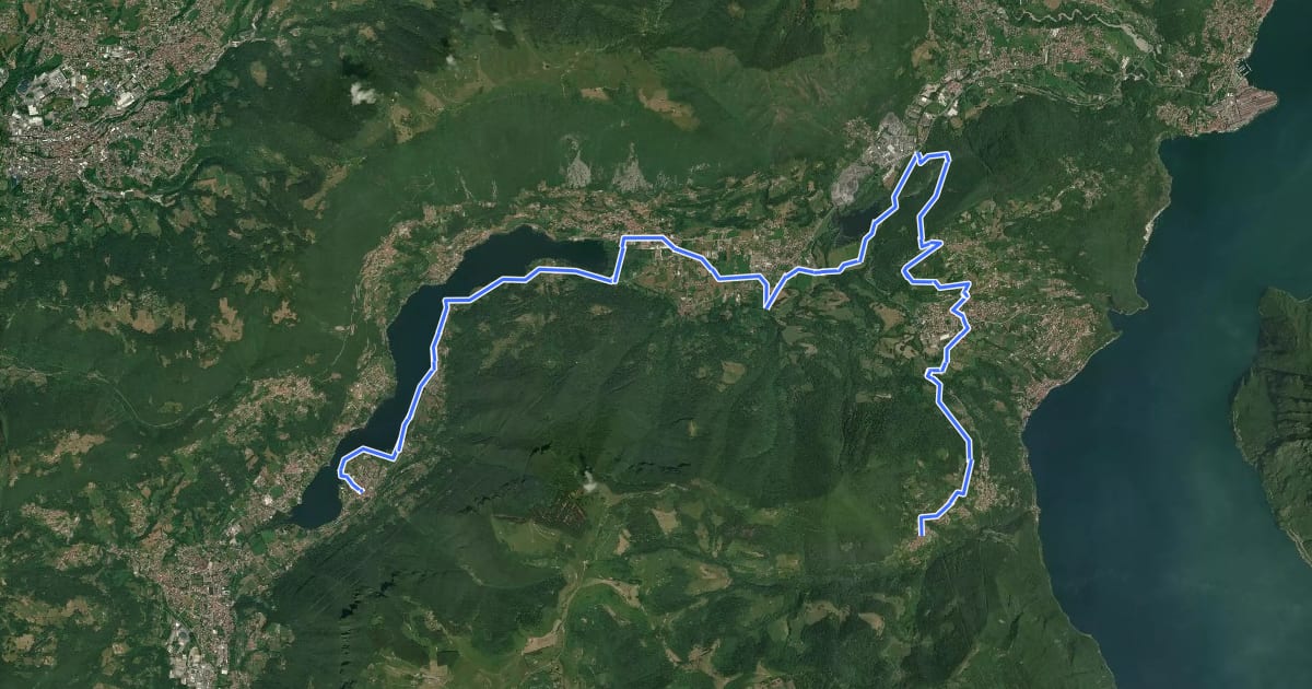 Маршрут Cammino dei tre laghi - Tappa 2 на спутниковом снимке