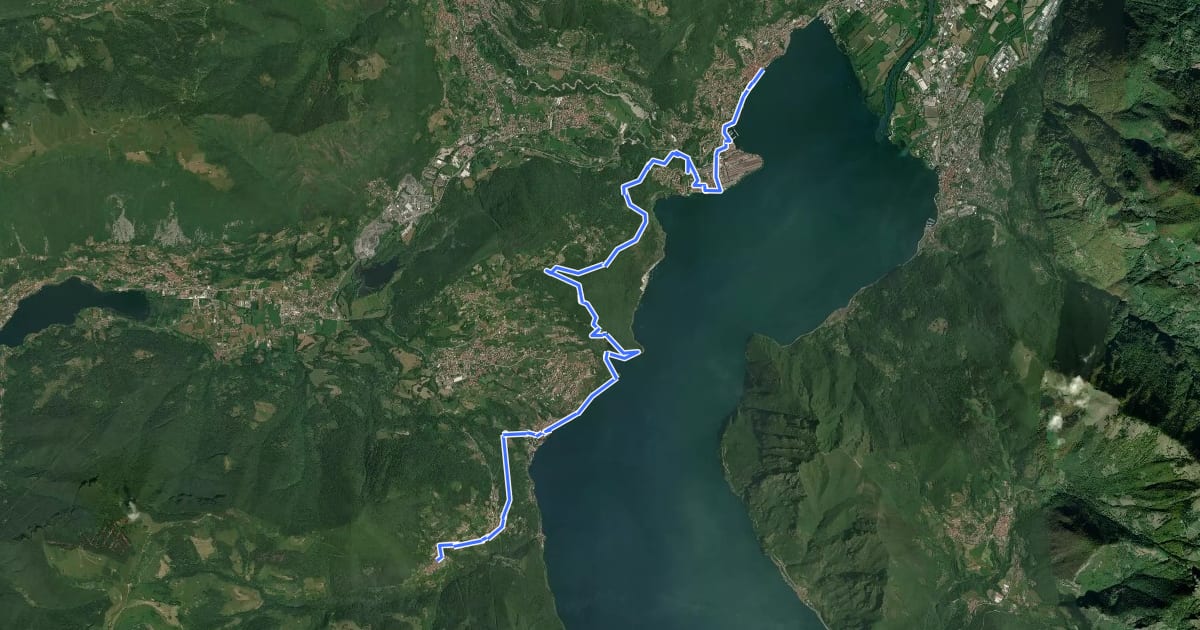 Маршрут Cammino dei tre laghi - Tappa 3 на спутниковом снимке