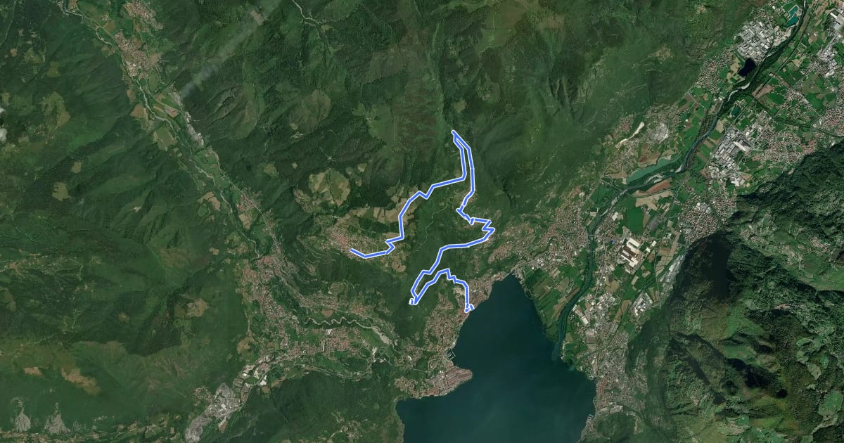 Маршрут Cammino dei tre laghi - Tappa 4 на спутниковом снимке
