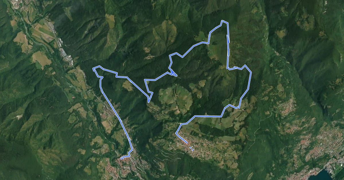 Маршрут Cammino dei tre laghi - Tappa 5 на спутниковом снимке