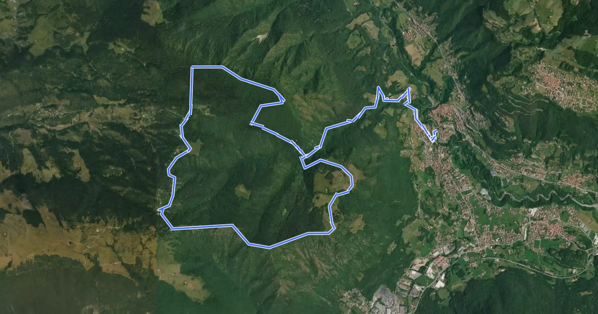 Маршрут Cammino dei tre laghi - Tappa 6 на спутниковом снимке