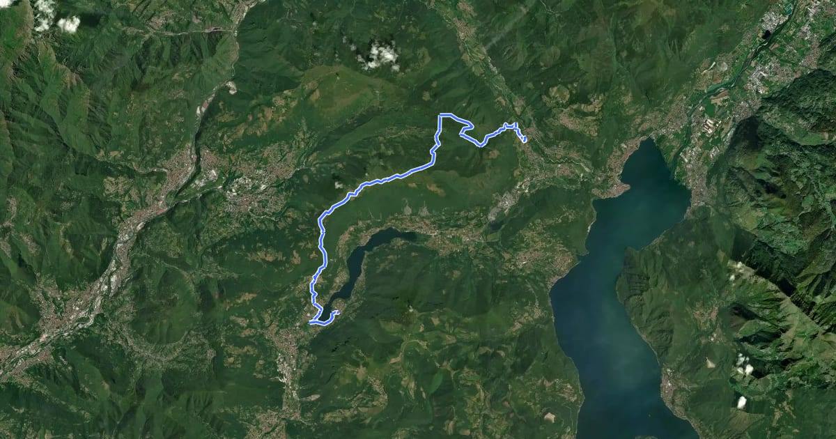 Маршрут Cammino dei tre laghi - Variante 1a + 6a Tappa на спутниковом снимке