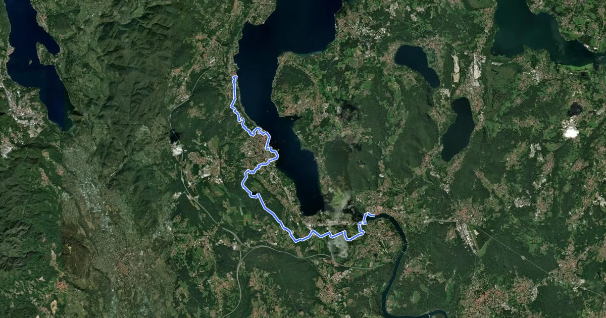 Маршрут Cammino del Lago Maggiore на спутниковом снимке