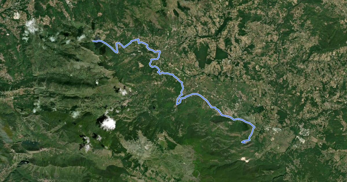 Маршрут Cammino della Acqua на спутниковом снимке
