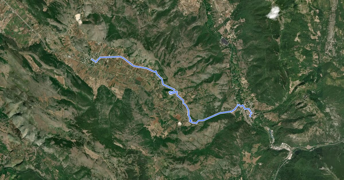 Маршрут Cammino della Pace - Tappa 5b (via Collepietro) на спутниковом снимке