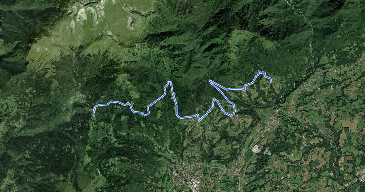 Маршрут Cammino delle Dolomiti - Tappa 04 на спутниковом снимке
