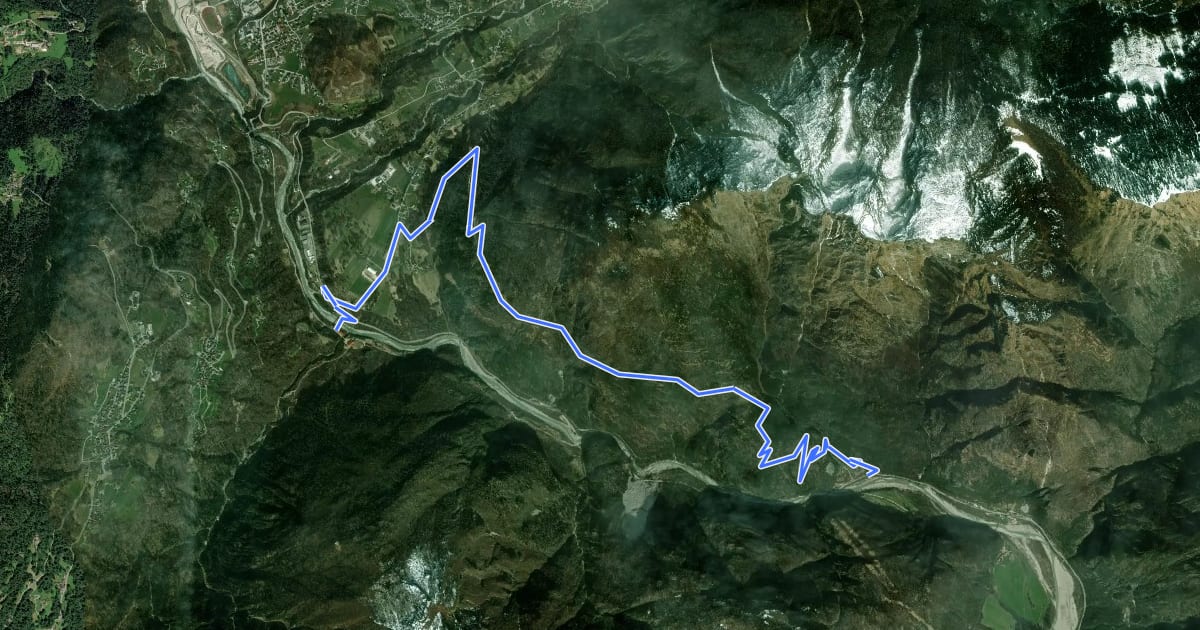 Маршрут Cammino delle Dolomiti - Tappa 07b на спутниковом снимке