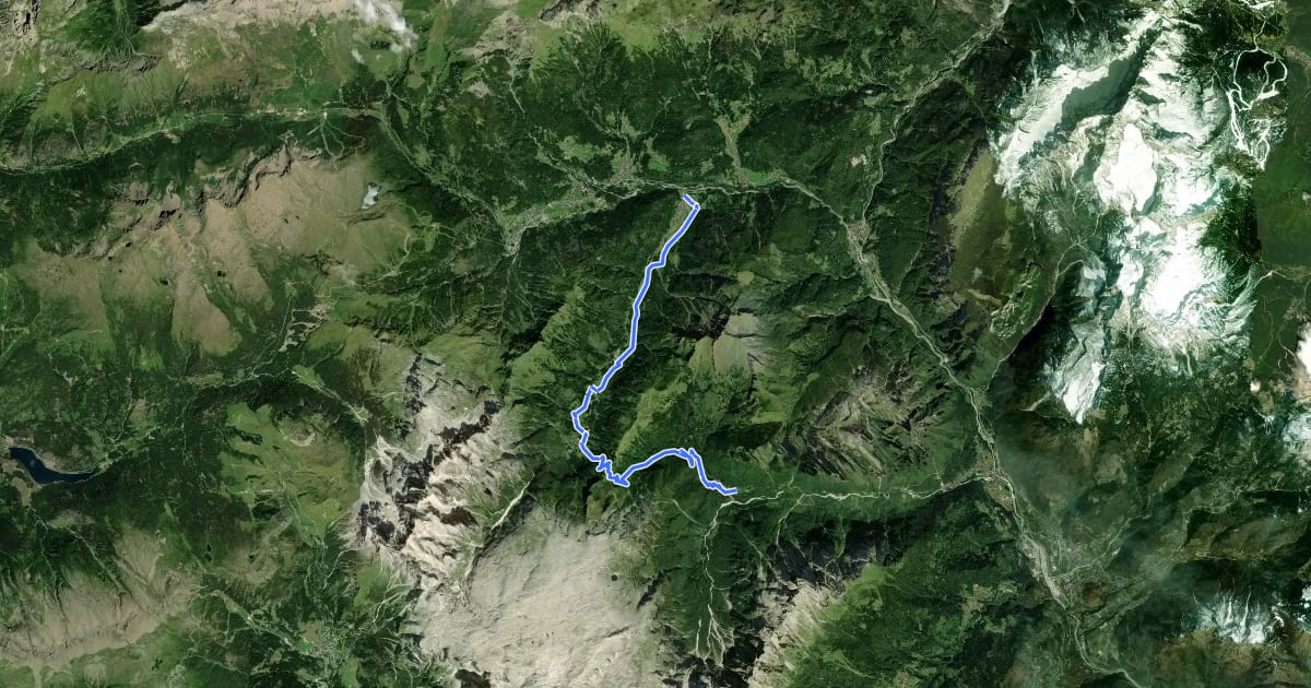 Маршрут Cammino delle Dolomiti - Tappa 09 на спутниковом снимке