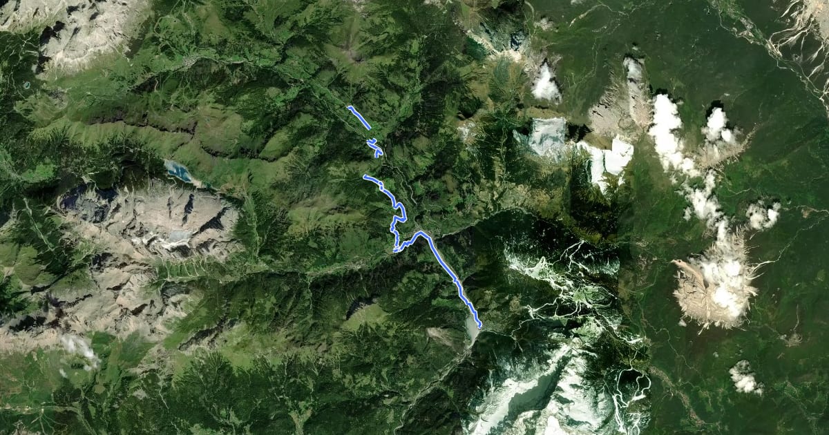 Маршрут Cammino delle Dolomiti - Tappa 11 на спутниковом снимке