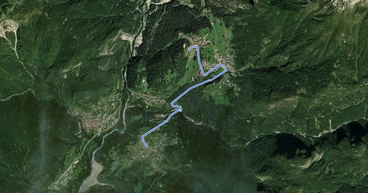Маршрут Cammino delle Dolomiti - Tappa 22 на спутниковом снимке