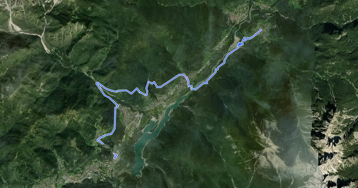 Маршрут Cammino delle Dolomiti - Tappa 23 на спутниковом снимке