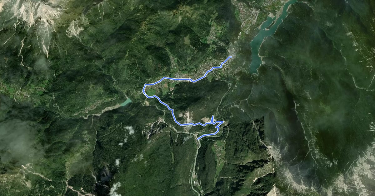 Маршрут Cammino delle Dolomiti - Tappa 24 на спутниковом снимке