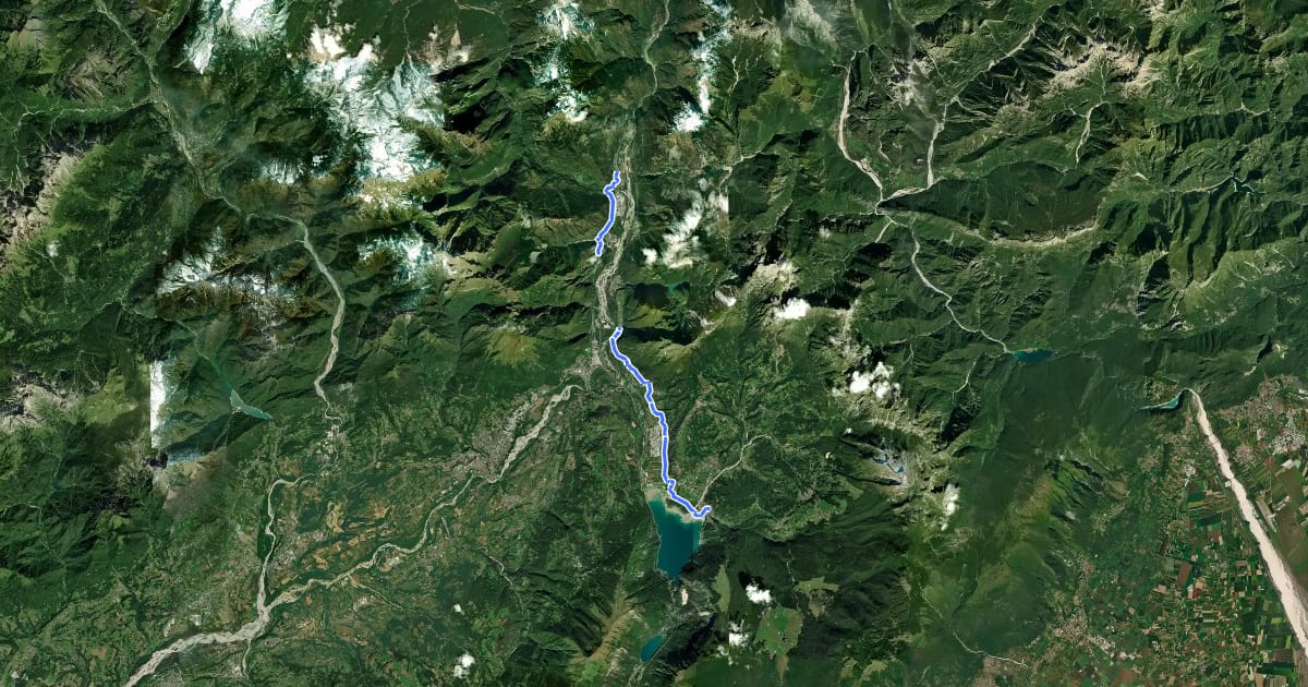 Маршрут Cammino delle Dolomiti - Tappa 26 на спутниковом снимке