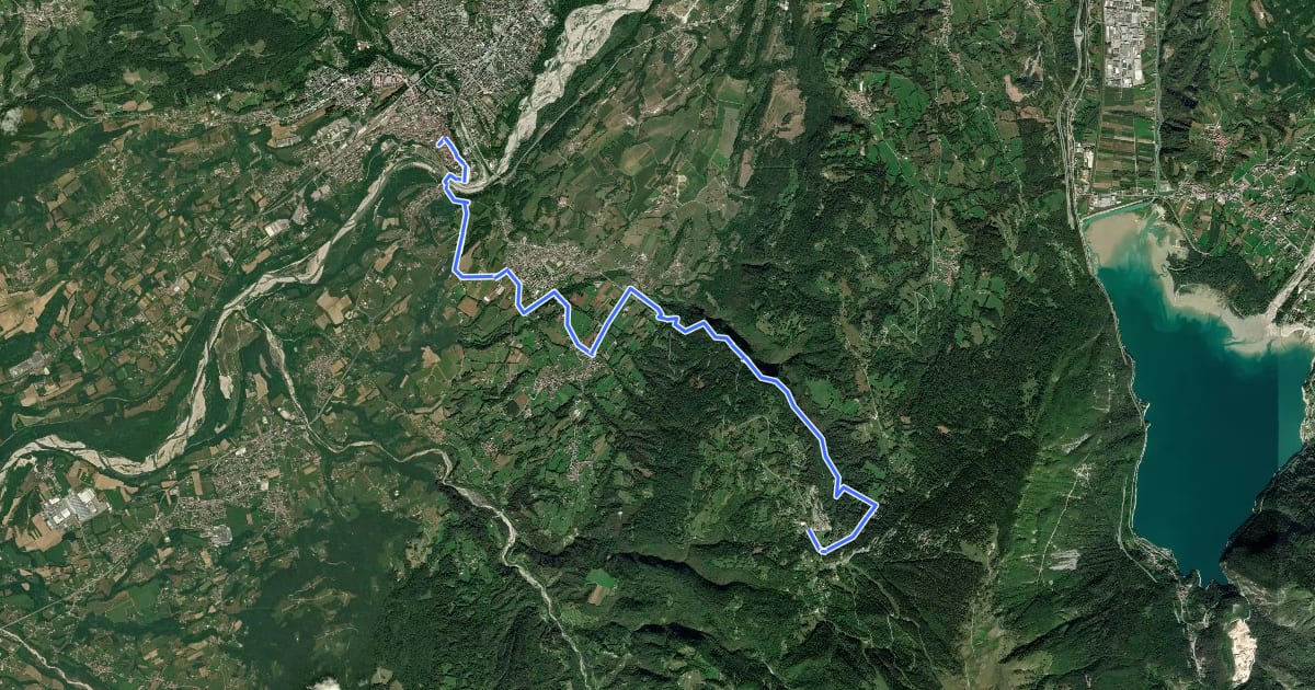 Маршрут Cammino delle Dolomiti - Tappa 28 на спутниковом снимке