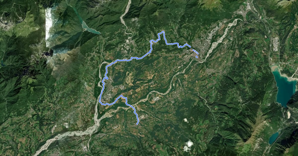 Маршрут Cammino delle Dolomiti - Tappa 29 на спутниковом снимке