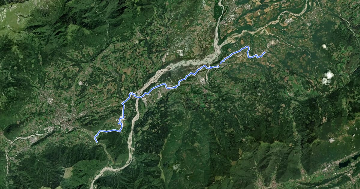 Маршрут Cammino delle Dolomiti - Tappa 30 на спутниковом снимке