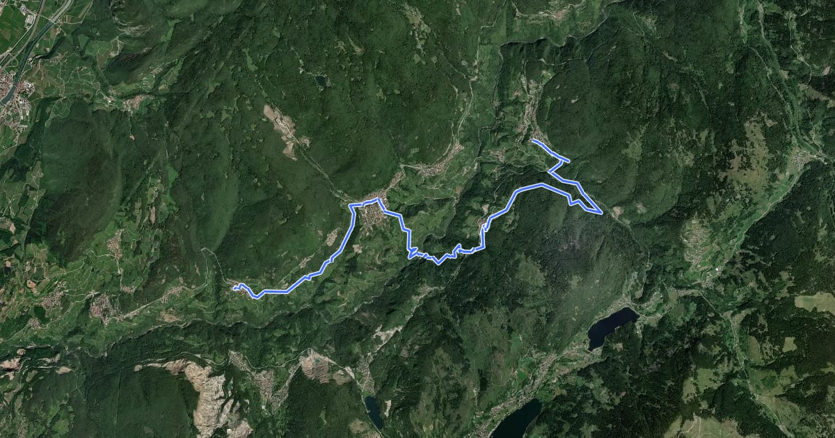 Маршрут Cammino delle terre sospese - Tappa 2 на спутниковом снимке