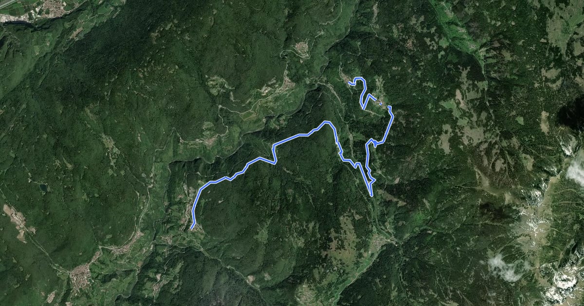 Маршрут Cammino delle terre sospese - Tappa 3 на спутниковом снимке