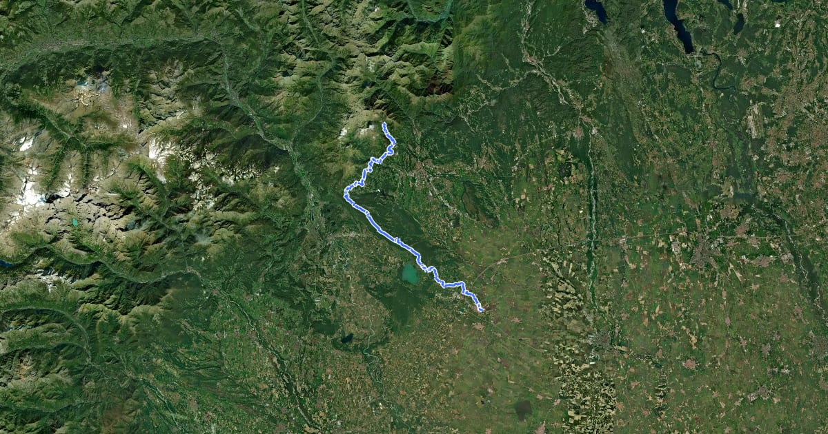 Маршрут Cammino di Oropa della Serra на спутниковом снимке