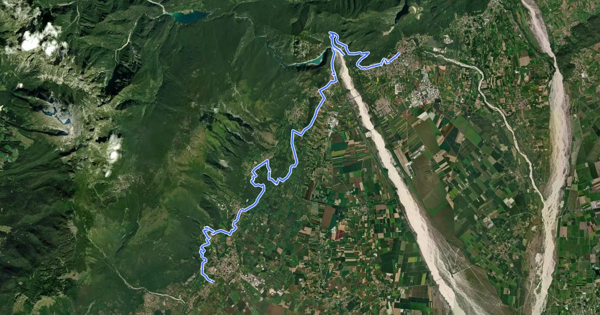 Маршрут Cammino di San Cristoforo - Tappa 2 на спутниковом снимке