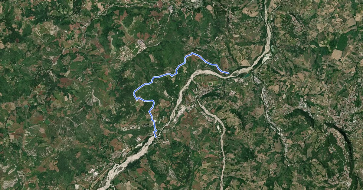 Маршрут Cammino di San Francesco da Rimini a La Verna: Tappa 2 variante invernale на спутниковом снимке