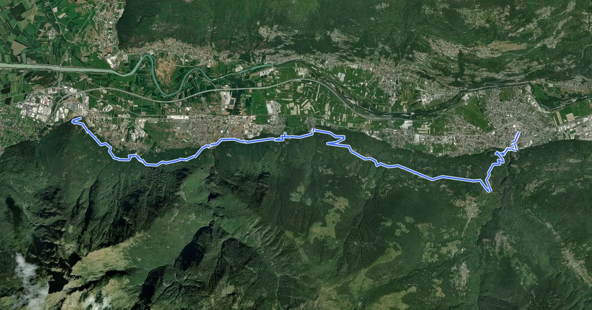 Маршрут Cammino Mariano delle Alpi - Via Occidentale - Tappa 1 на спутниковом снимке
