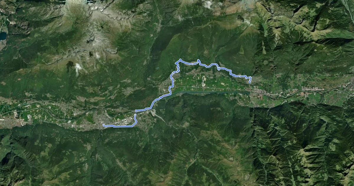 Маршрут Cammino Mariano delle Alpi - Via Occidentale - Tappa 2 на спутниковом снимке