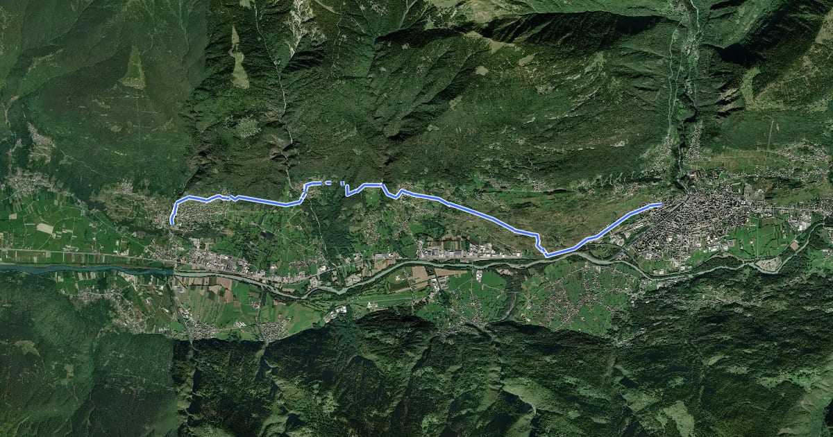 Маршрут Cammino Mariano delle Alpi - Via Occidentale - Tappa 3 на спутниковом снимке