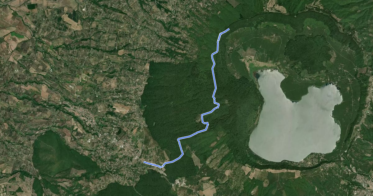 Маршрут Cammino Tuscia Tappa 4 на спутниковом снимке
