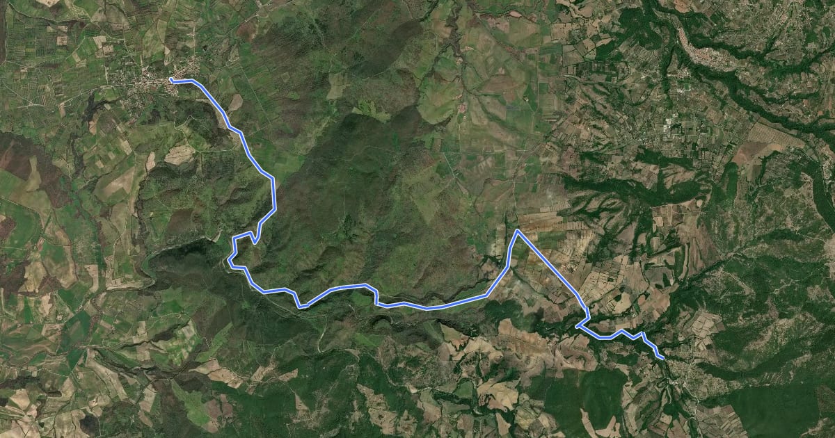 Маршрут Cammino Tuscia Tappa 7 на спутниковом снимке