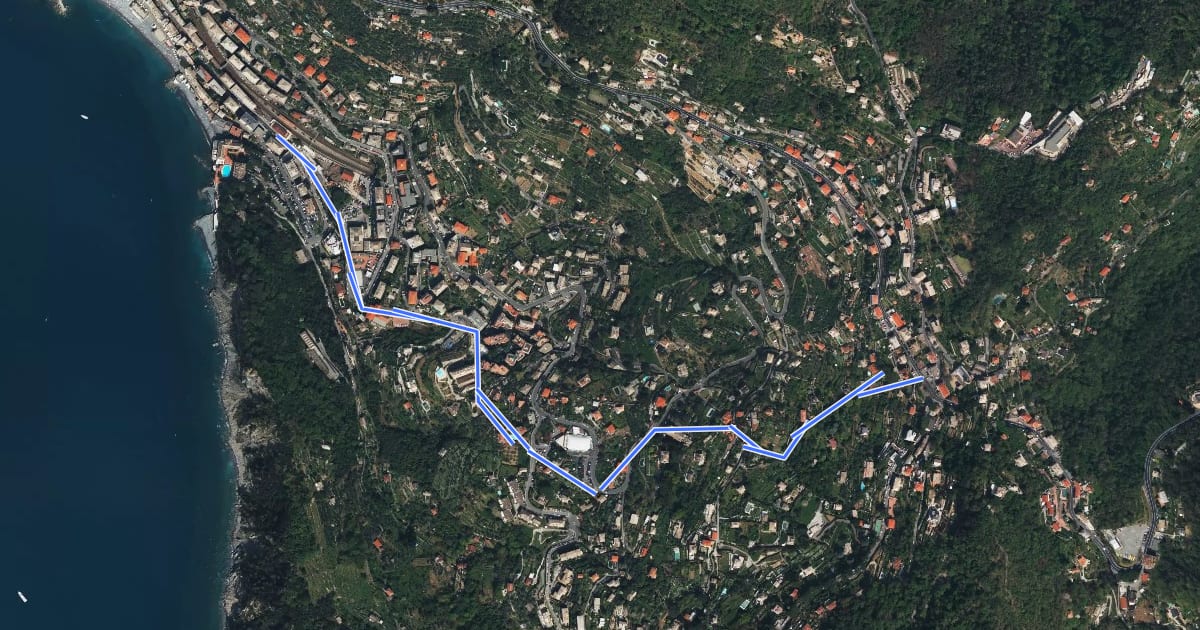 Маршрут Camogli (FS) - Ruta на спутниковом снимке