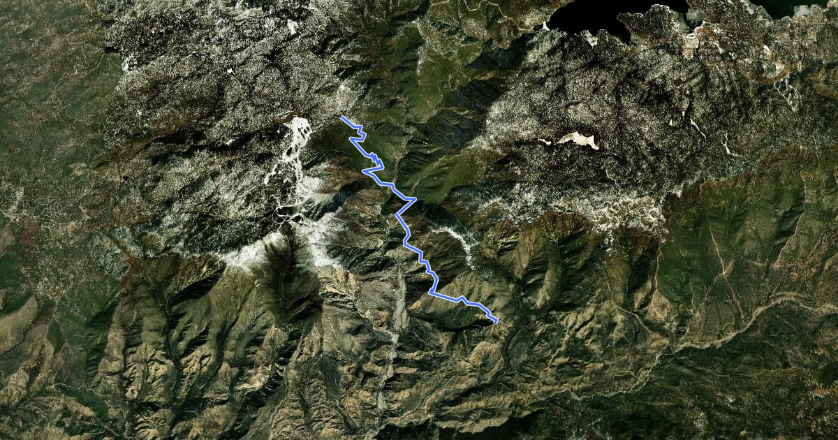 Маршрут Camp Creek National Recreation Trail на спутниковом снимке