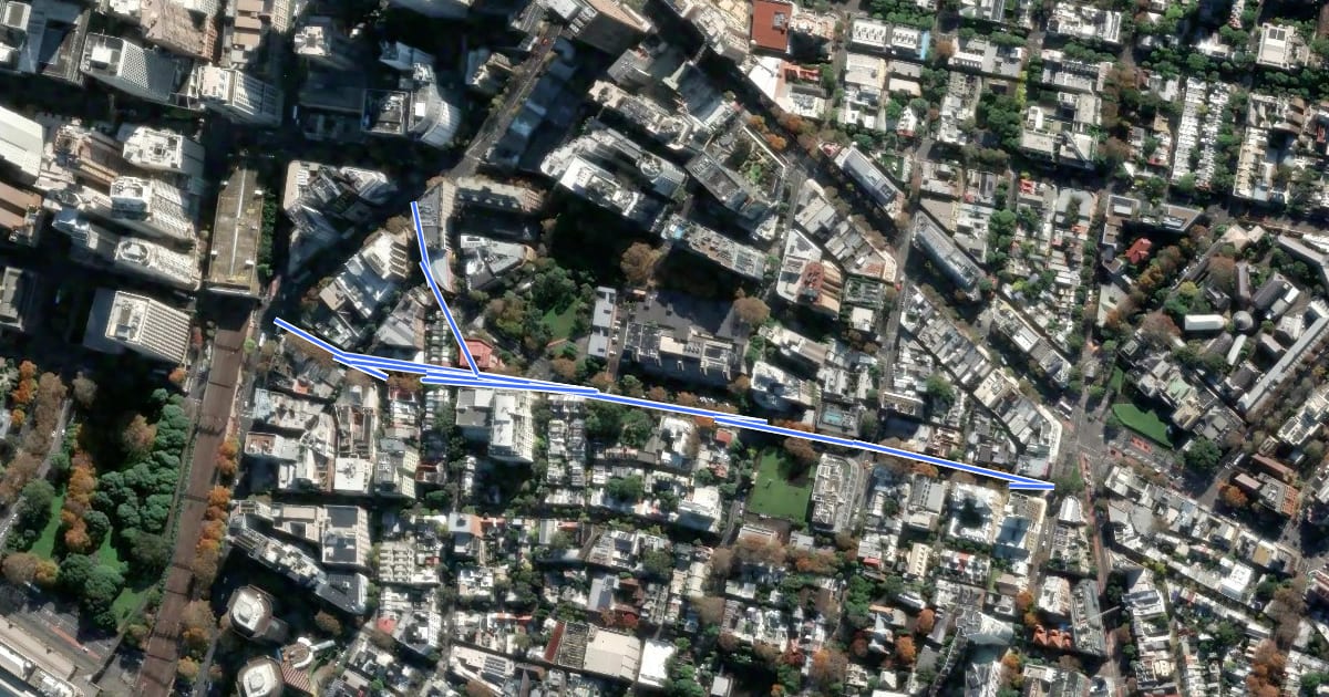 Маршрут Campbell Street на спутниковом снимке