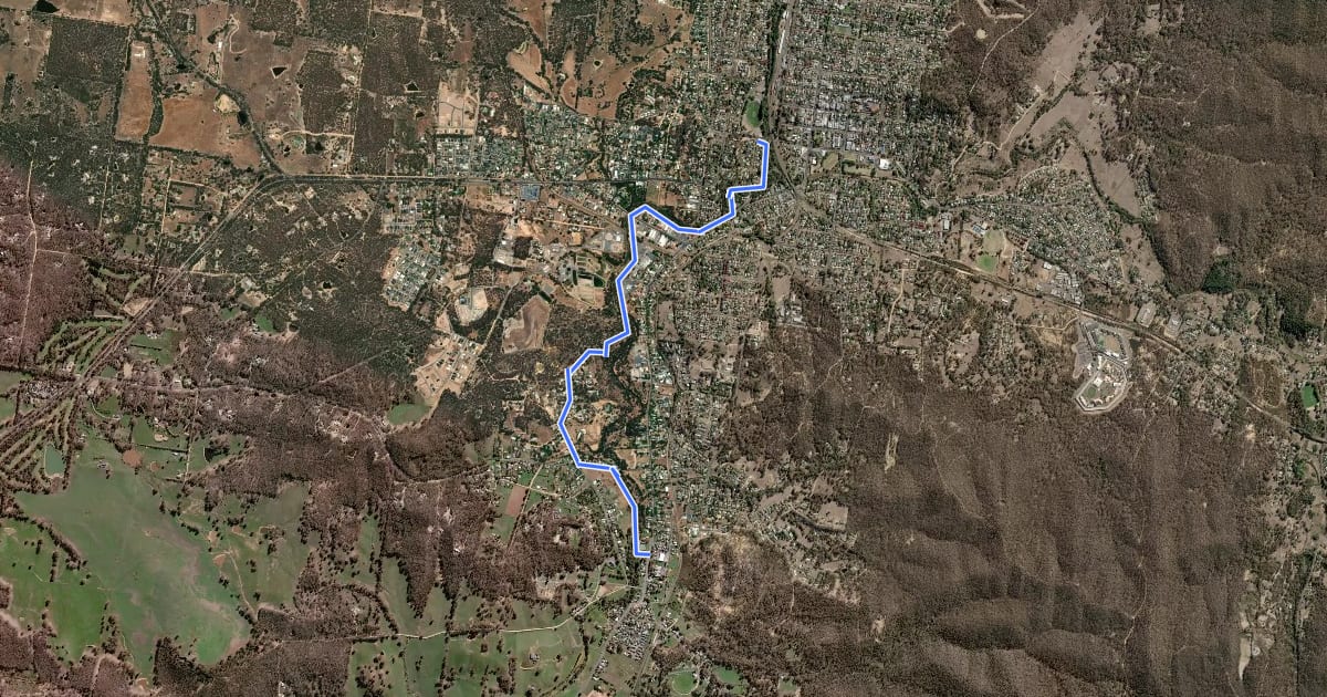 Маршрут Campbells Creek Trail на спутниковом снимке